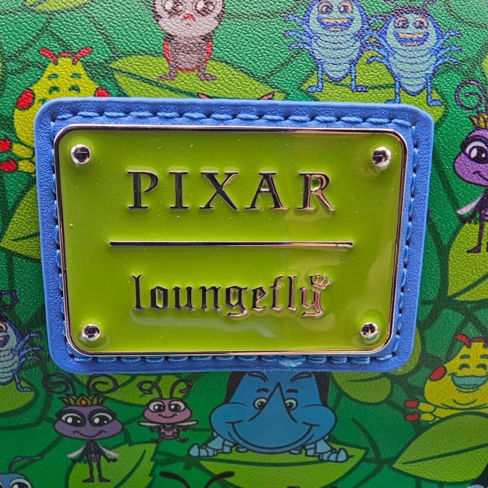 Loungefly X Pixar Disney A Bug's Life Green Mini Backpack Character Flik Dot NEW - Picture 4 of 9